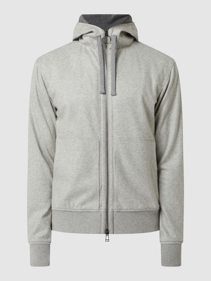 Sweatjacke aus Kaschmirmischung Modell 'Chiaro' in hellgrau