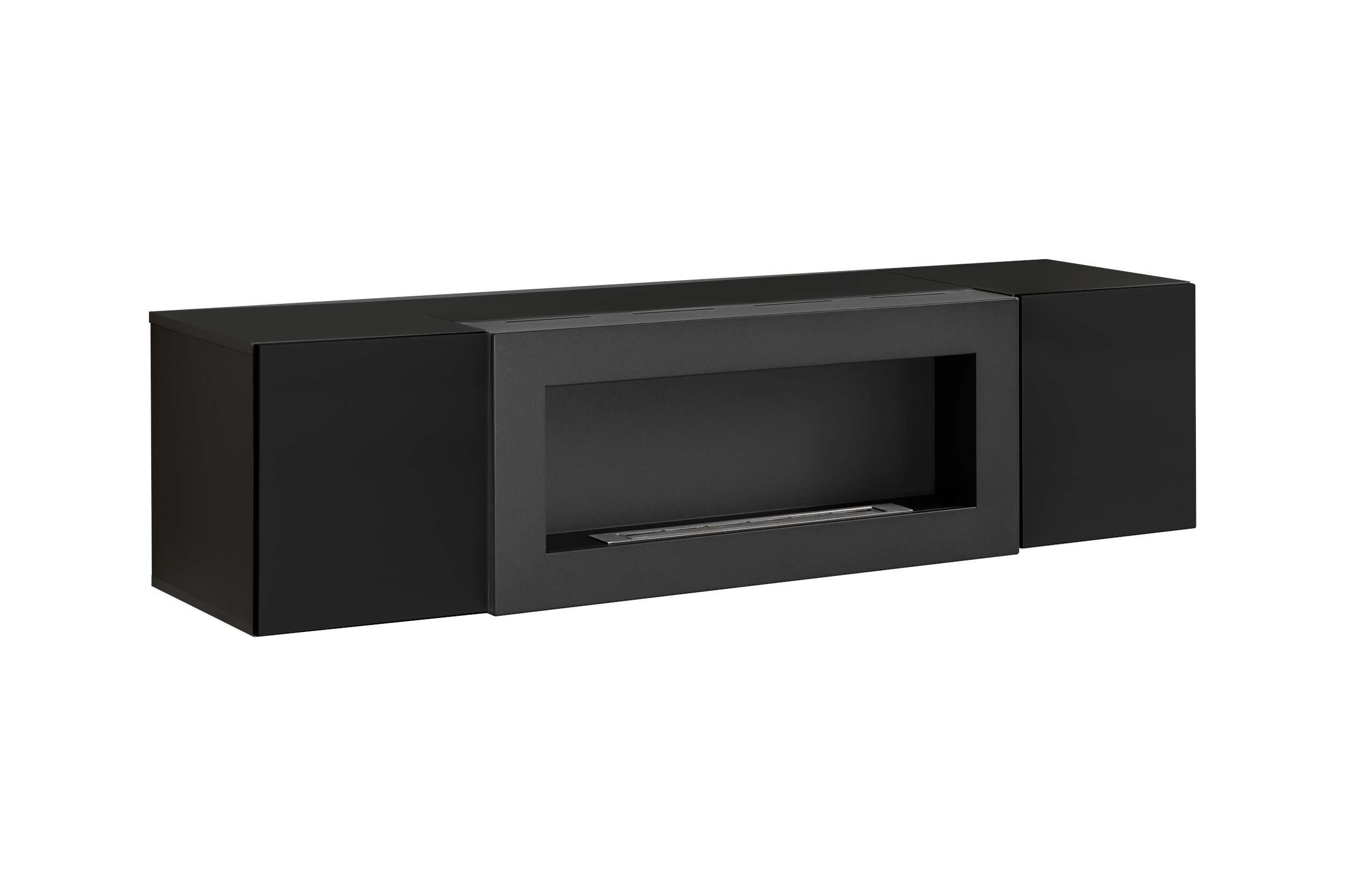 Stylefy Lowboard Fli SBK (TV-Kommode, TV-Schrank, Fernsehschrank), mit Kamin, viel Stauraum, stehend, Modern Design, Hochglanzfront, mit Push-to-Open, aus Holzwerkstoff