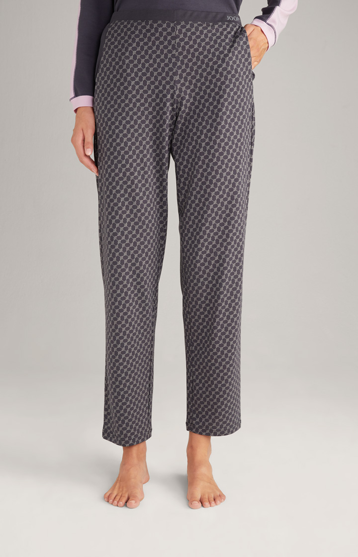 Loungewear Hose in Anthrazit gemustert