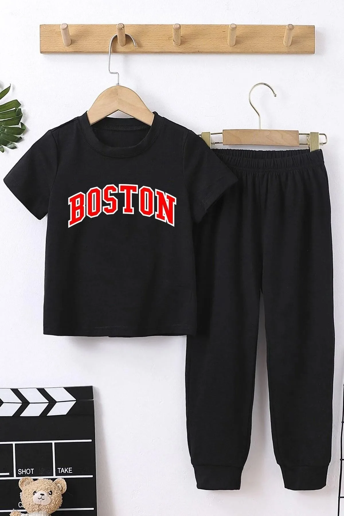 uyguntarz  Kids Boston Bottom – Top-Trainingsanzug-Set