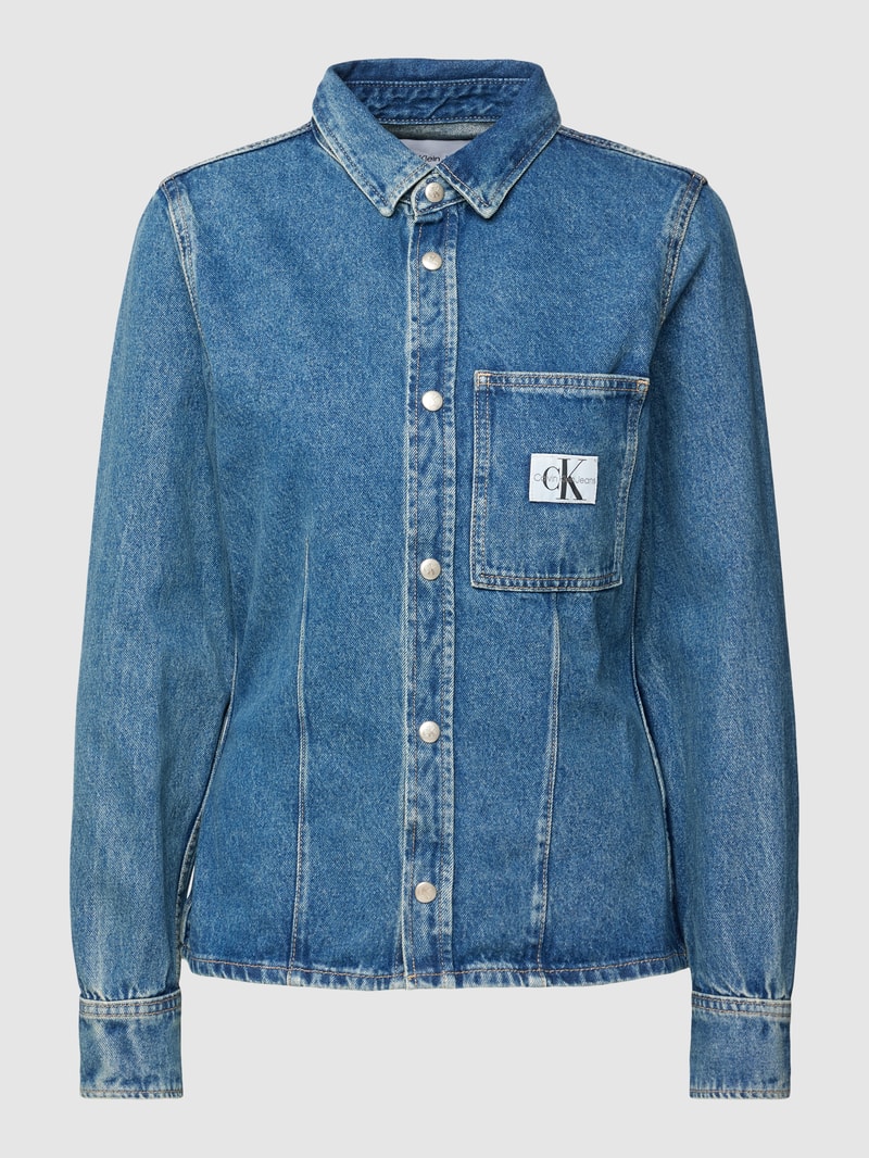 Jeansbluse mit Brusttasche in jeans