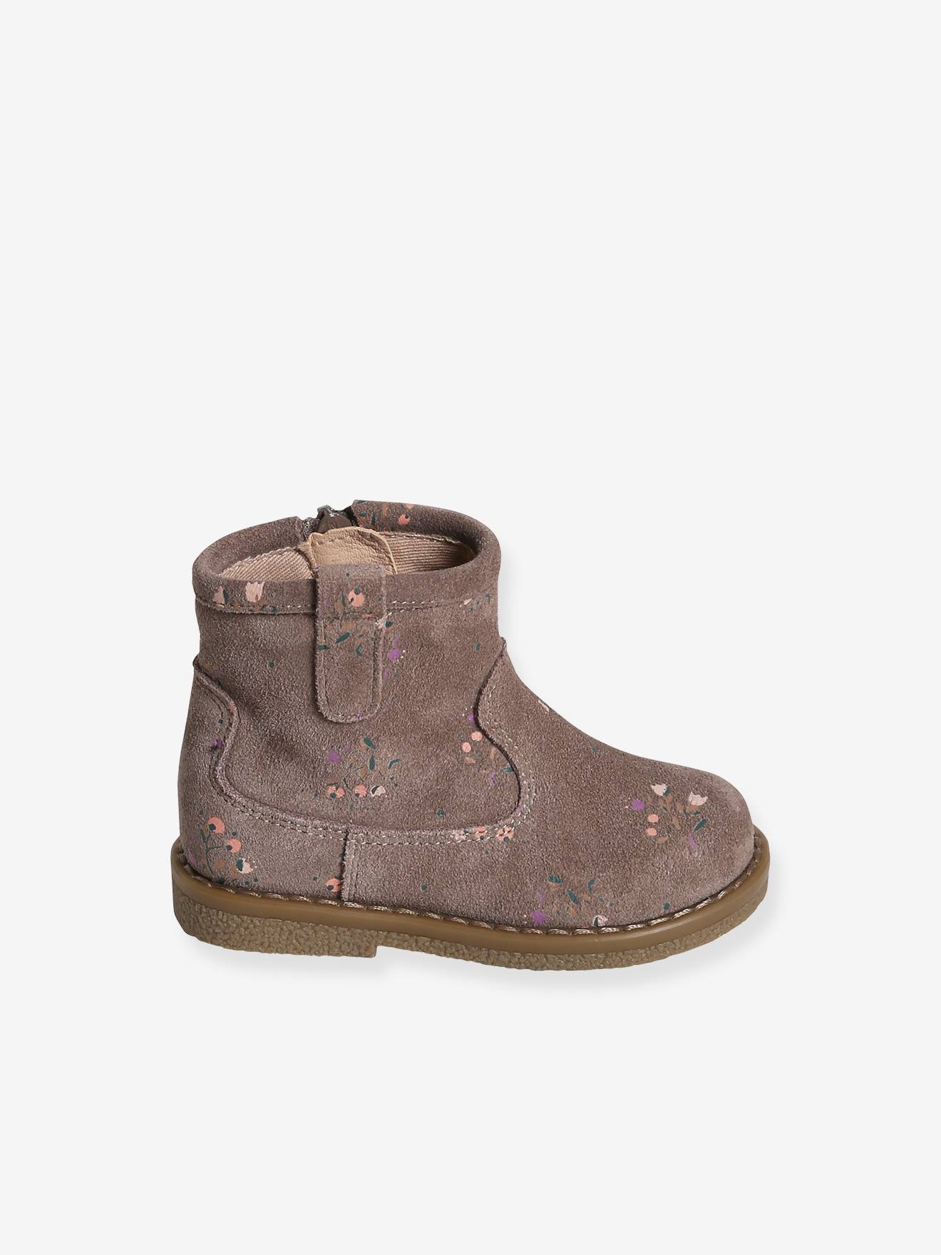 Vertbaudet Mädchen Baby Boots, Reißverschluss - taupe