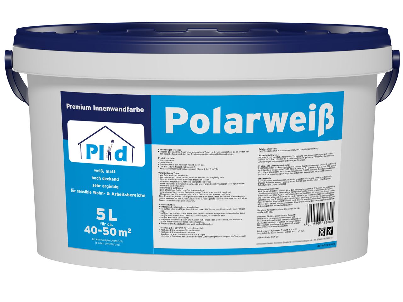 Prinzstark Premium Polarweiss Innenfarbe Wandfarbe Deckenfarbe Profi Farbe Weiß