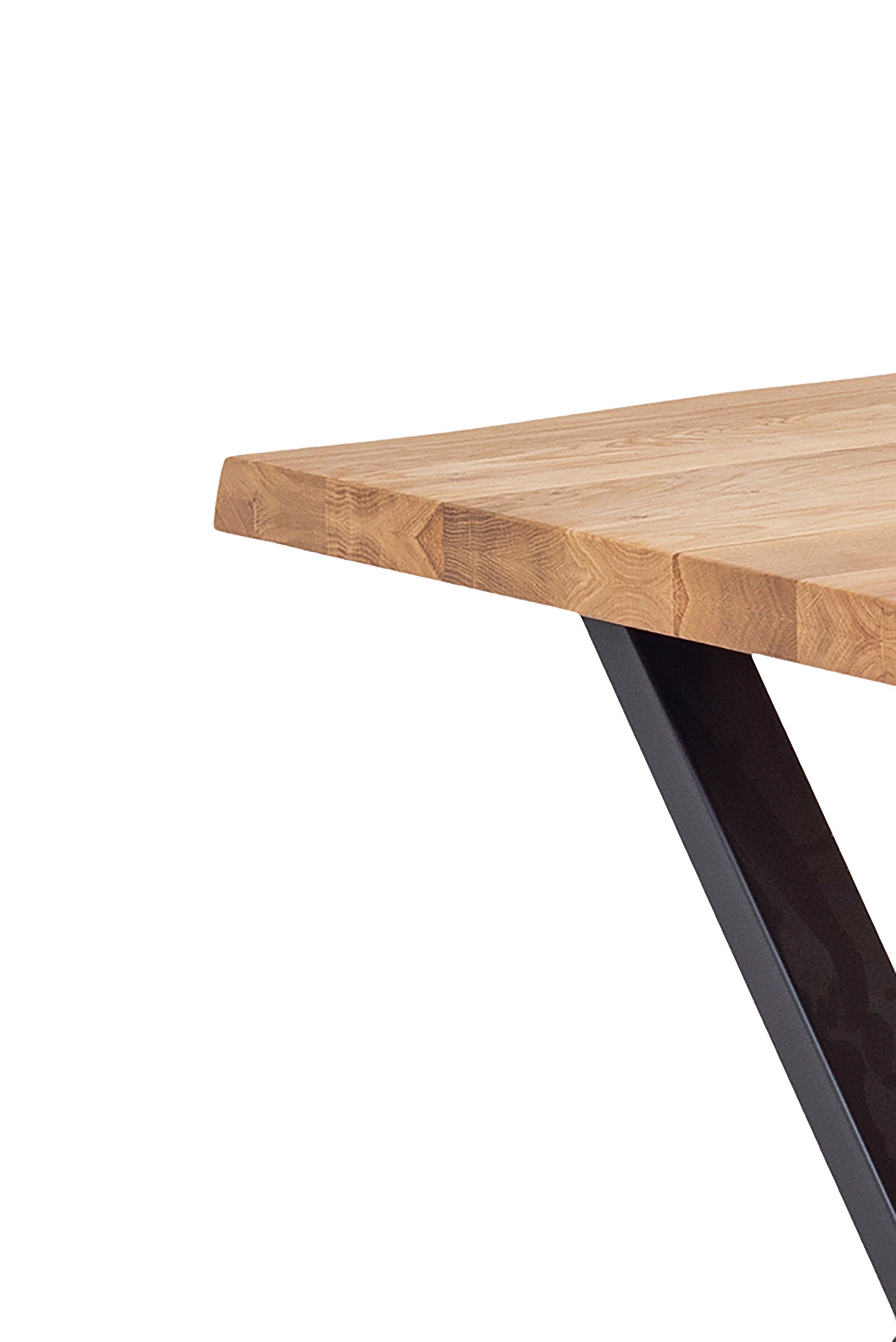 Homexperts Esstisch LESLEY *, Massivholz Eiche Natur, B140xT95xH75cm