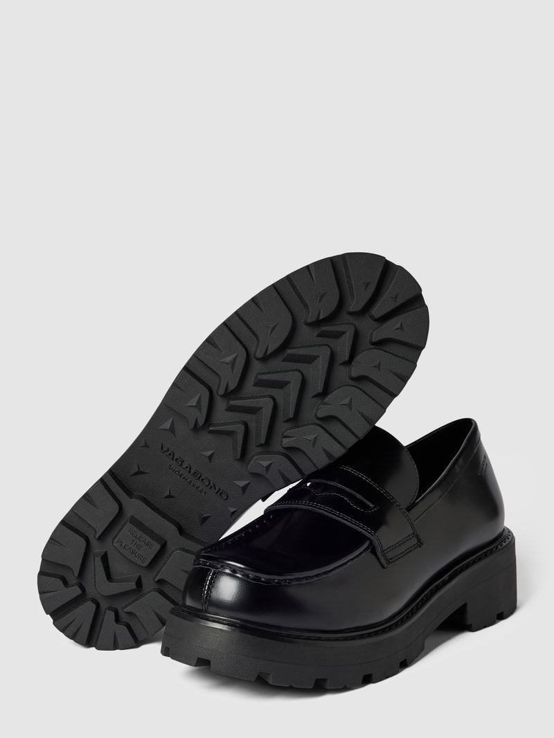 Loafer aus echtem Leder Modell 'COSMO' in schwarz