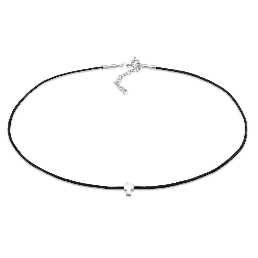 Elli Elli Collier Femmes Choker Pendentif Croix avec nylon en argent sterling 925 collier