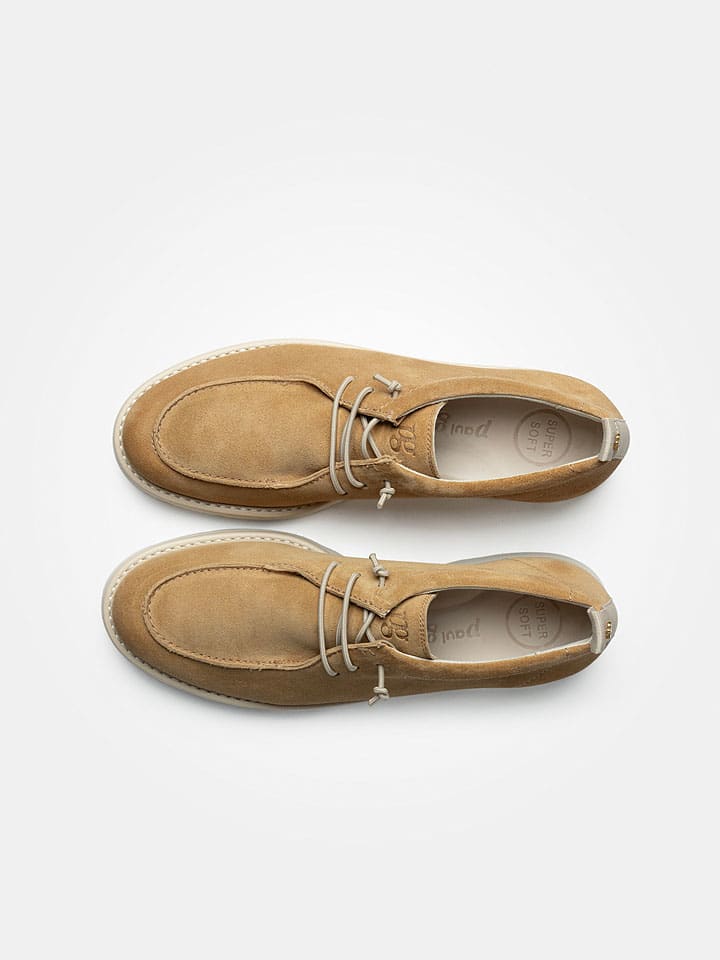 Paul Green Leder-Schnürschuhe in Hellbraun günstig kaufen