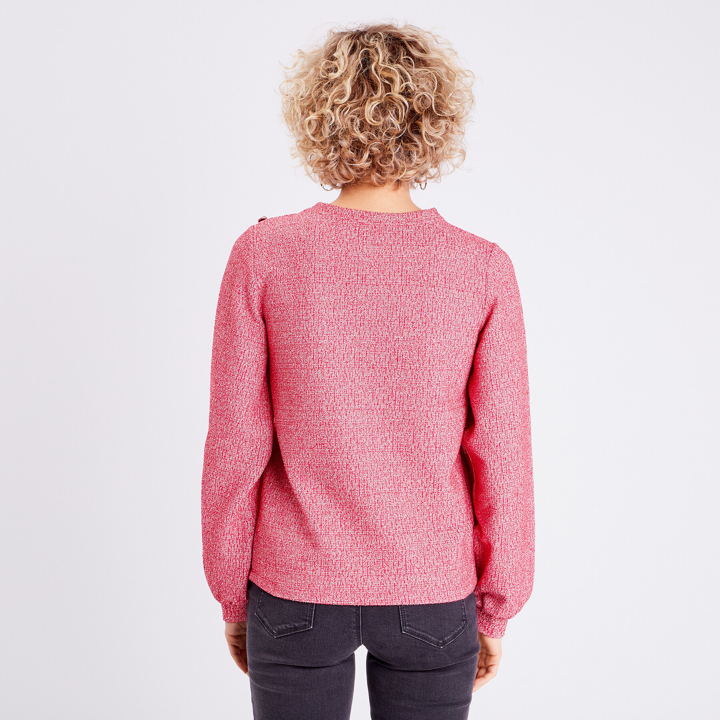 Sweat manches bouffantes rouge femme | Cache Cache