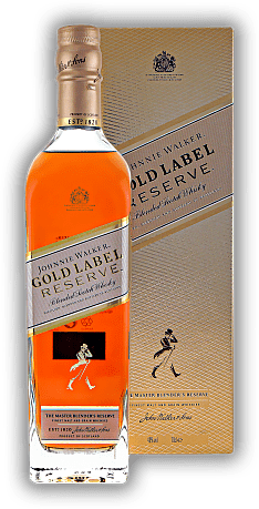 Johnnie Walker Gold Label Reserve Johnnie Walker Gold Label Reserve Ein ausgeprägter Blend aus kräftigen Malt und Grain Whiskys aus ganz Schottland. 0,7	 Liter - Vol 40%