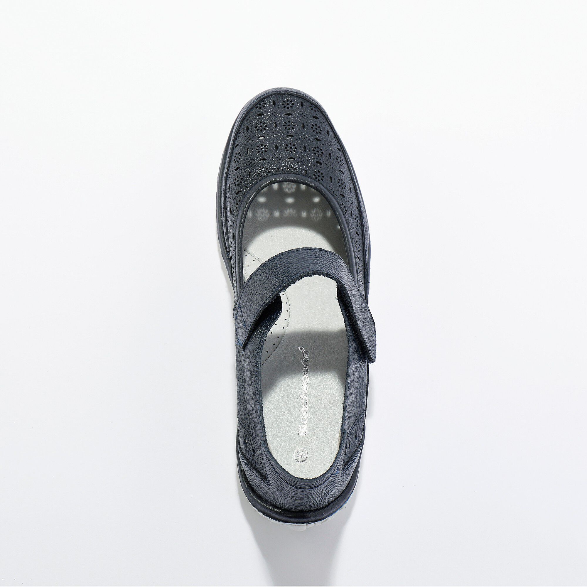 Babies cuir souple perforé, bande scratchée
