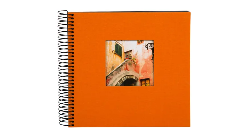 goldbuch Spiralalbum Bella Vista orange mit schwarzen Seiten 20x20 cm