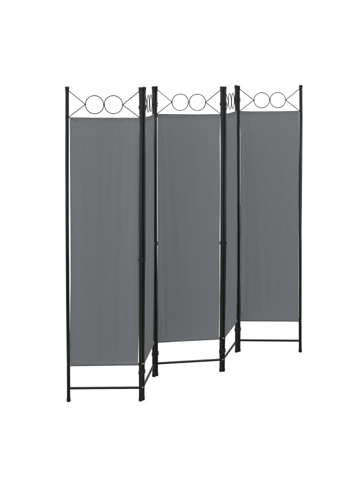 en.casa Raumteiler Saragossa 5-teilig in Grau (H)171cm (B)200cm günstig kaufen onesize