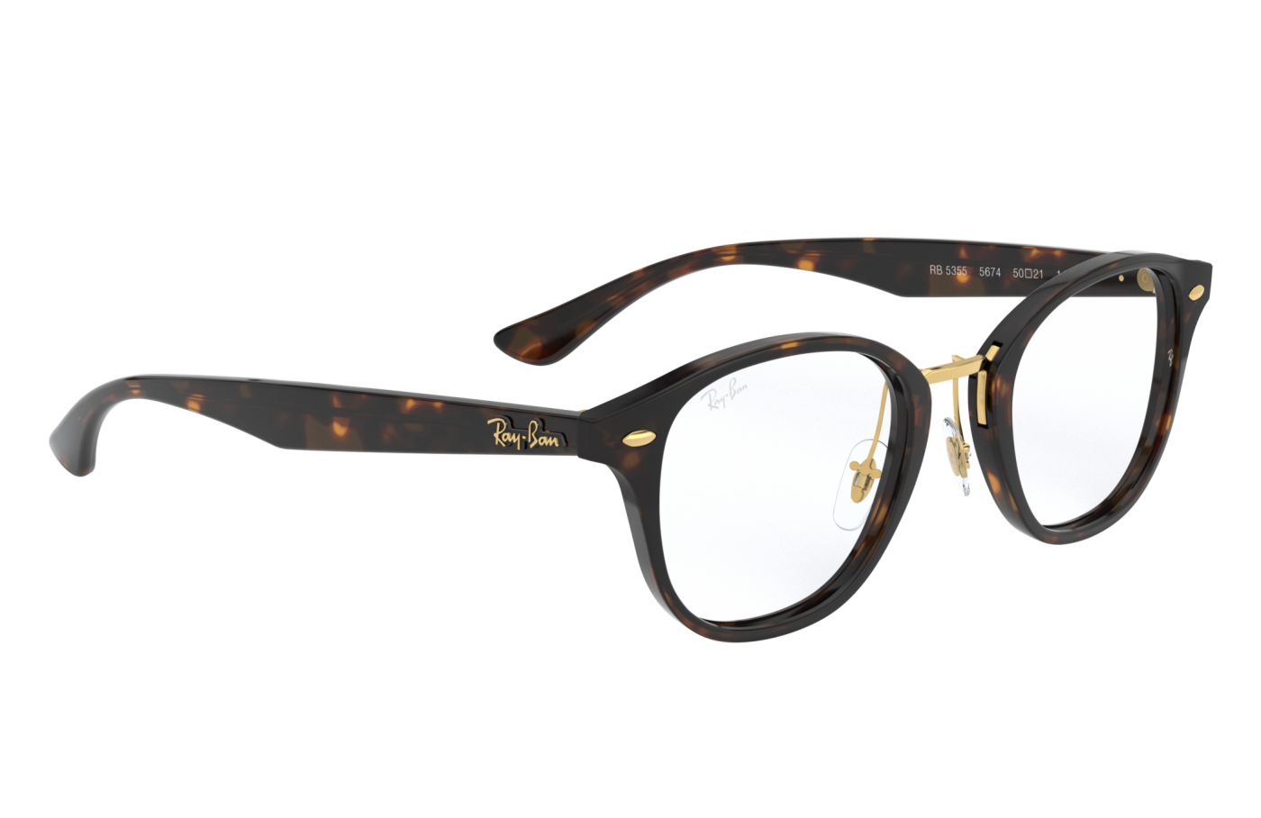 RB5355 OPTICS - Ochelari de soare lucioși cu aspect de carapace de broască țestoasă