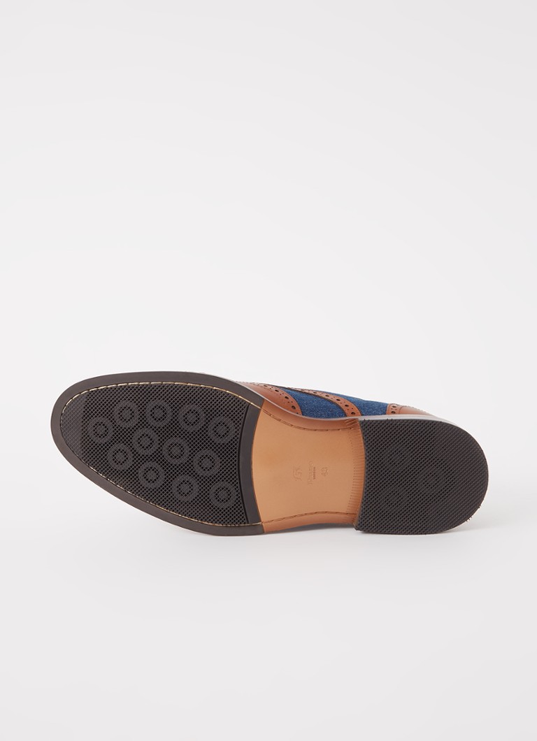 Dune London  Soar brogue van denim met leren details