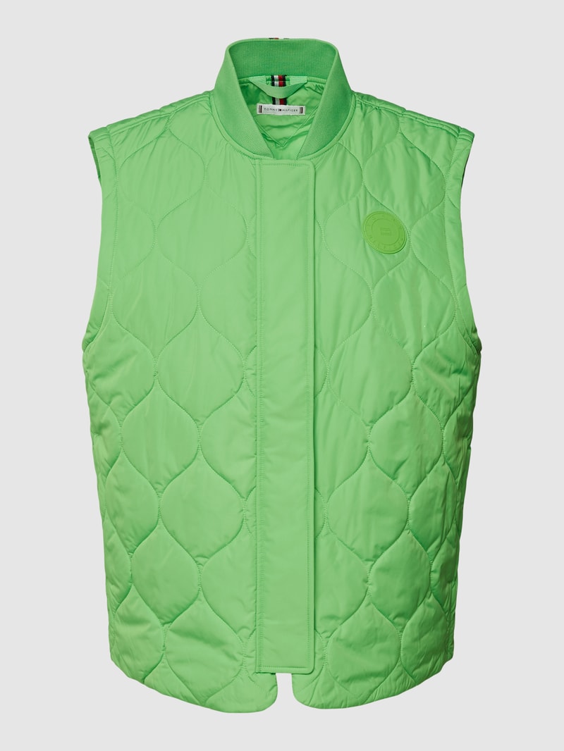 Steppweste mit Label-Patch Modell 'QUILTED BOMBER VEST' in grün