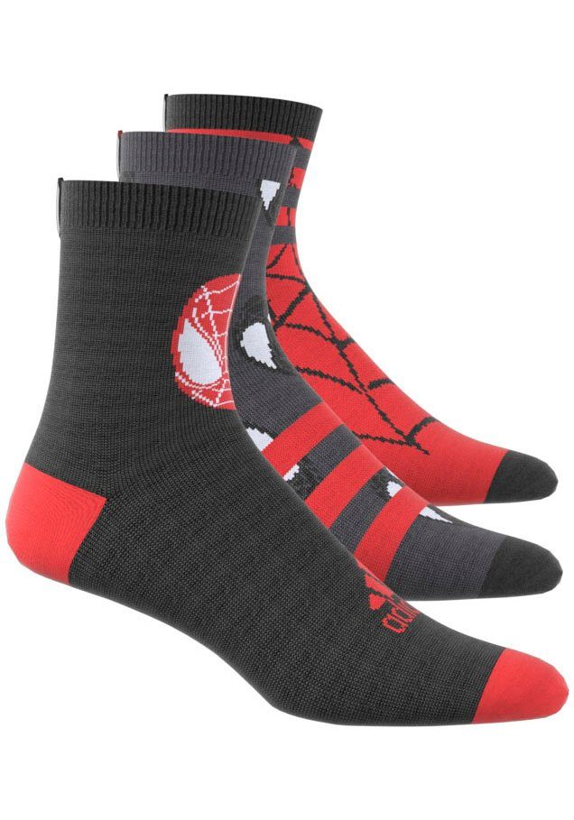 adidas Performance Sportsocken MARVEL SPIDERMAN CREW SOCKEN, 3 PAAR (3-Paar)