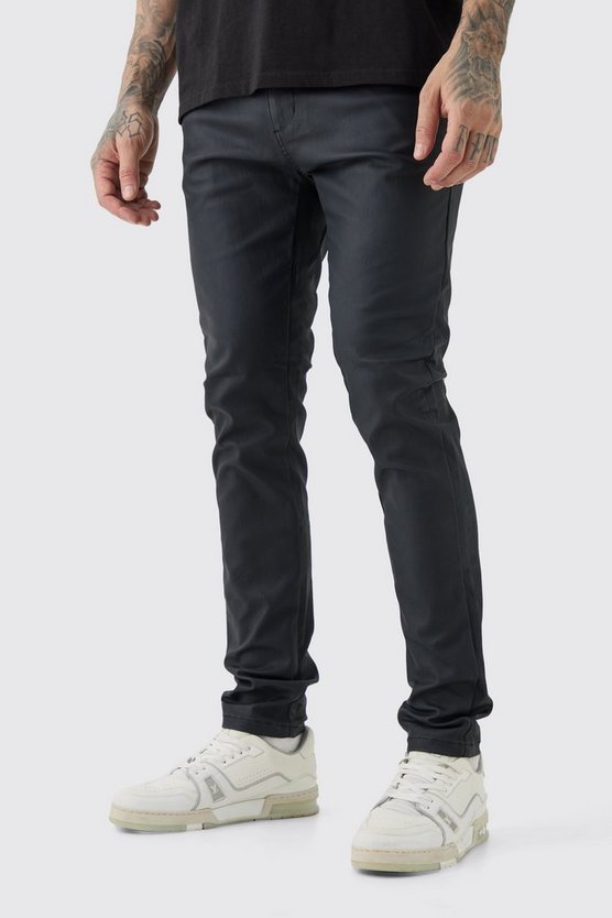 Tall beschichtete Skinny Twill Hose