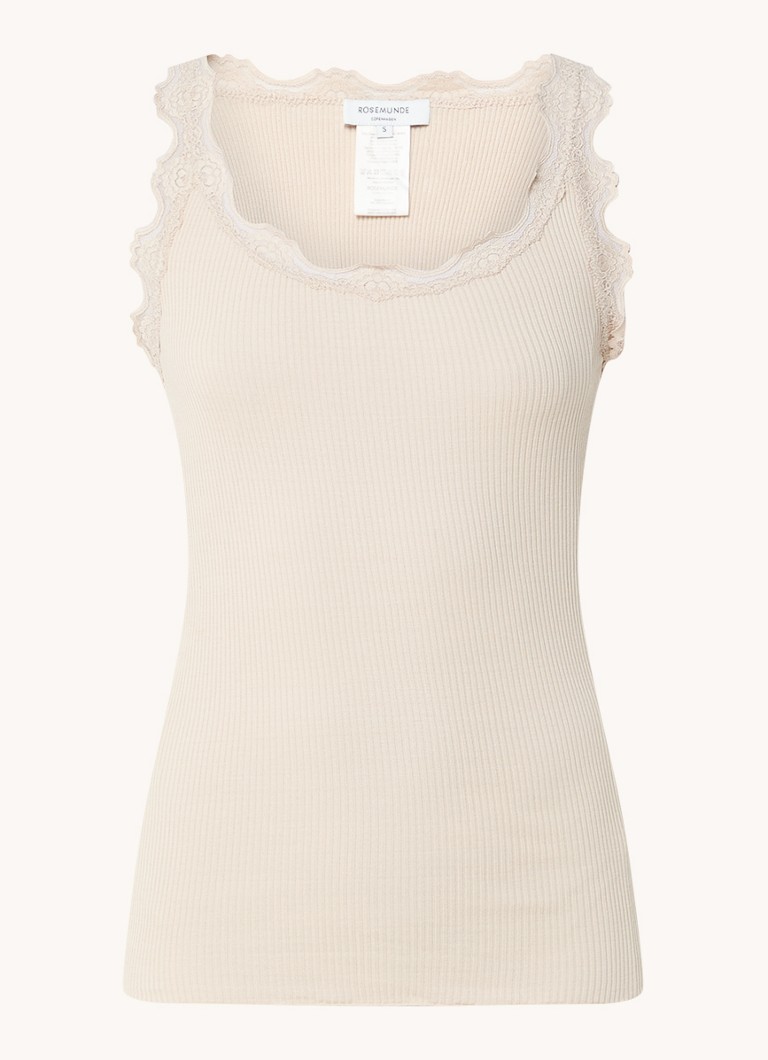 Rosemunde Tank top in silk blend with lace