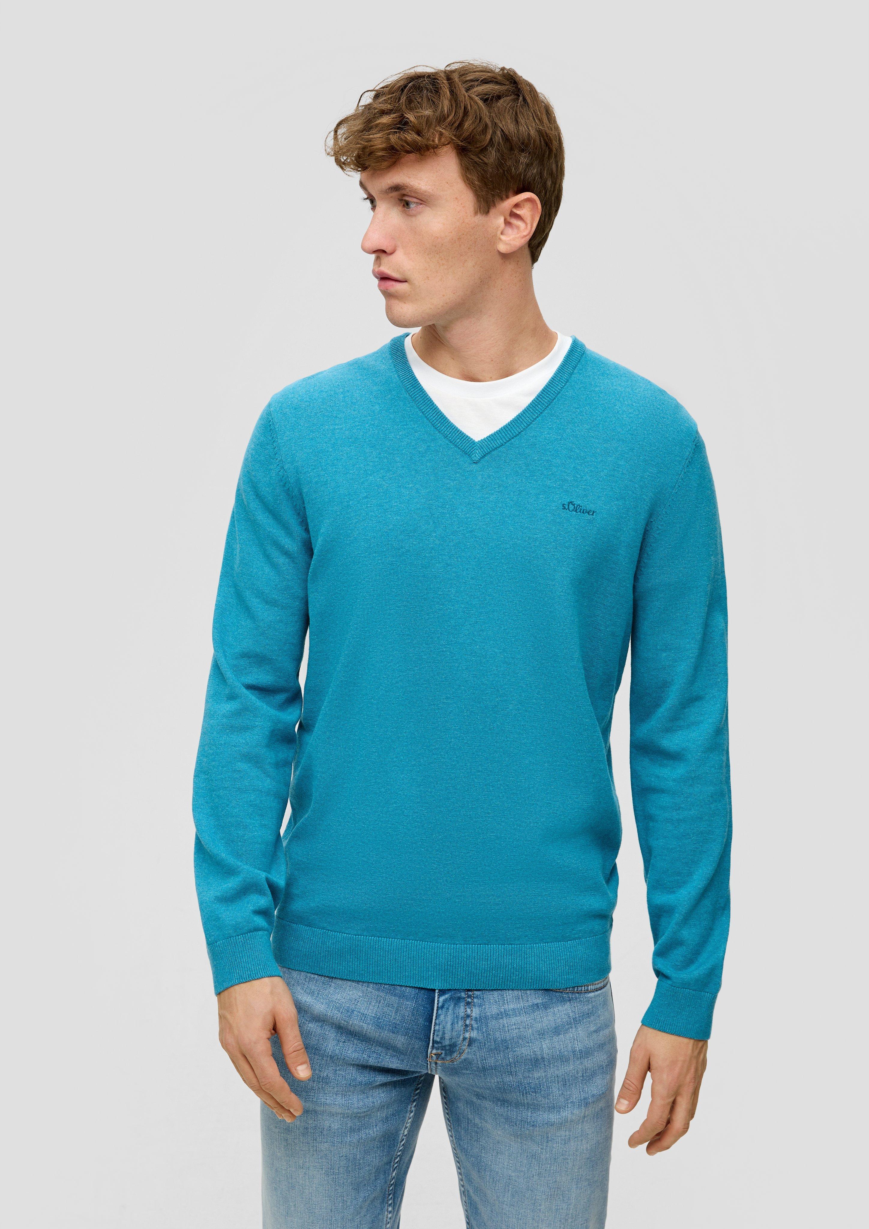 Strickpullover mit Logostickerei  2143174-65W0