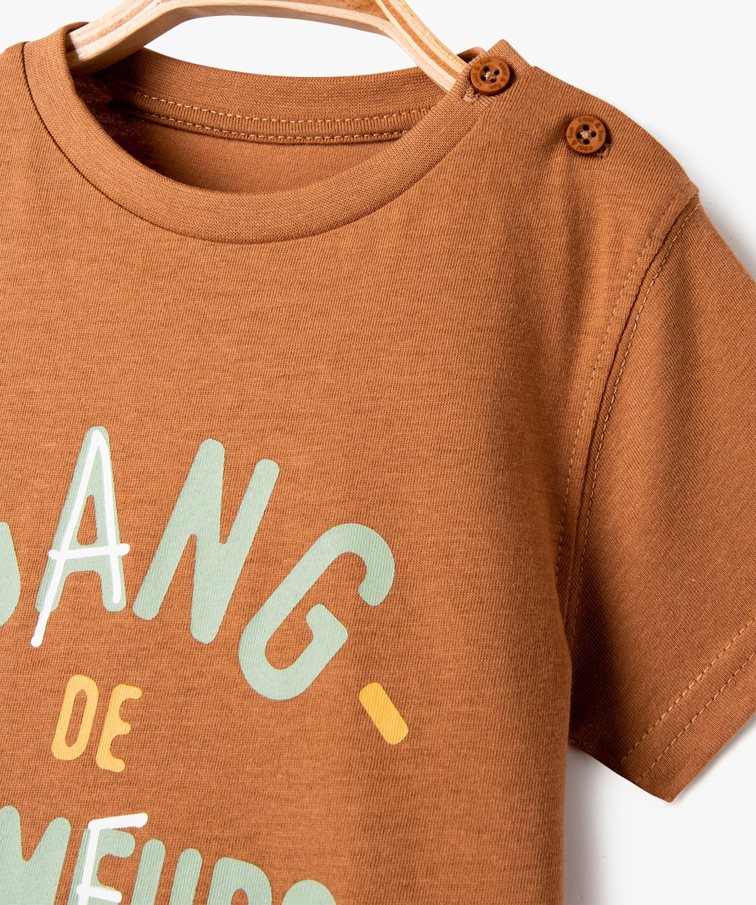 Tee-shirt bébé Garçon à manches courtes et message humor... marron | GEMO