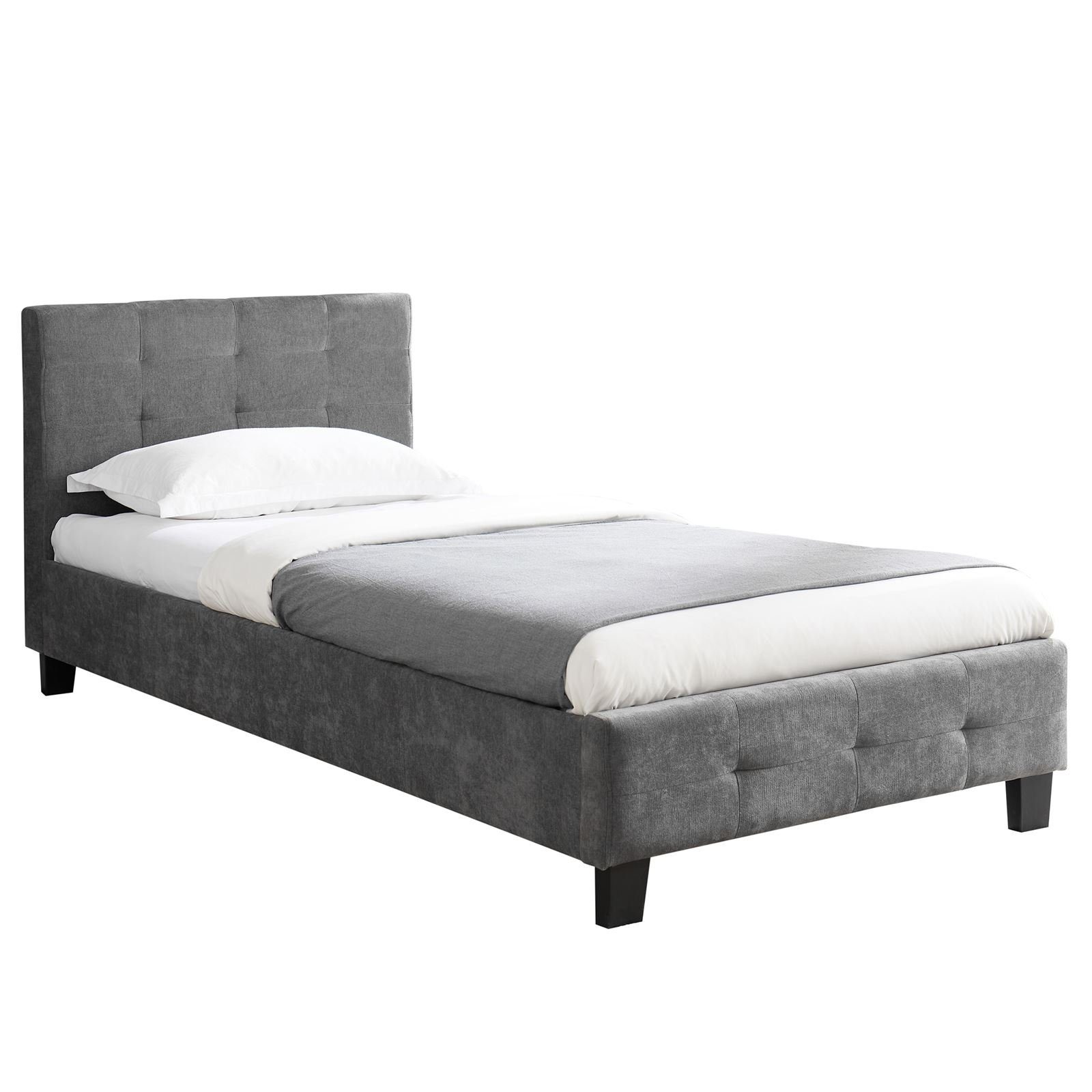 CARO-Möbel Polsterbett, Polsterbett Einzelbett Bettgestell Designbett 90x200 cm Lattenrost in