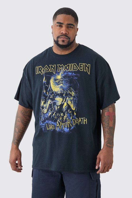 Plus Oversize T-Shirt mit Iron Maiden Print