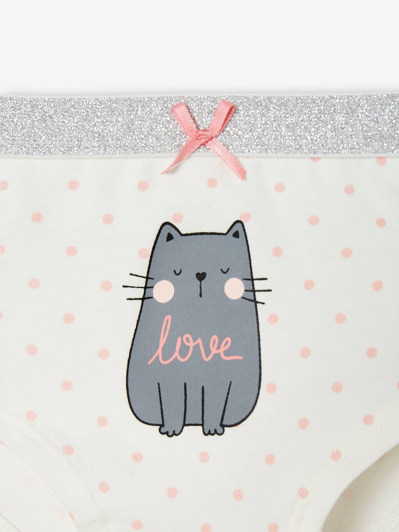 Lot de 3 shorties fille chats gris chiné