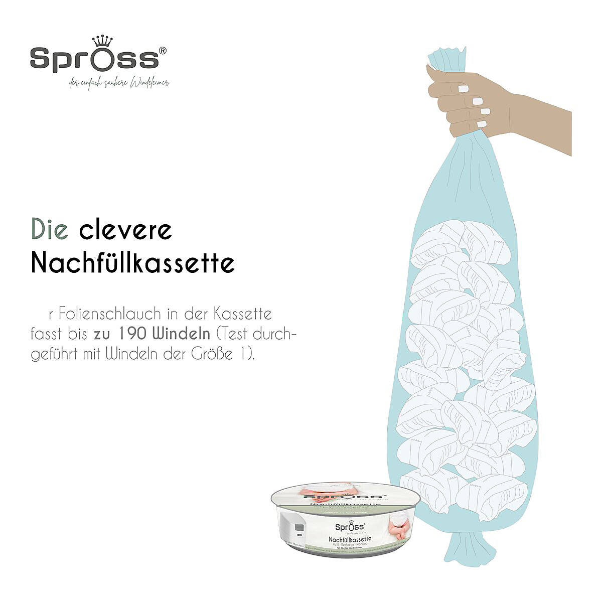 3er-Pack Nachfüllkassette für Windeleimer