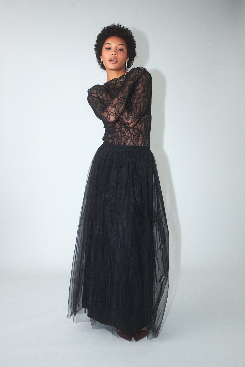 Maxi tulle skirt