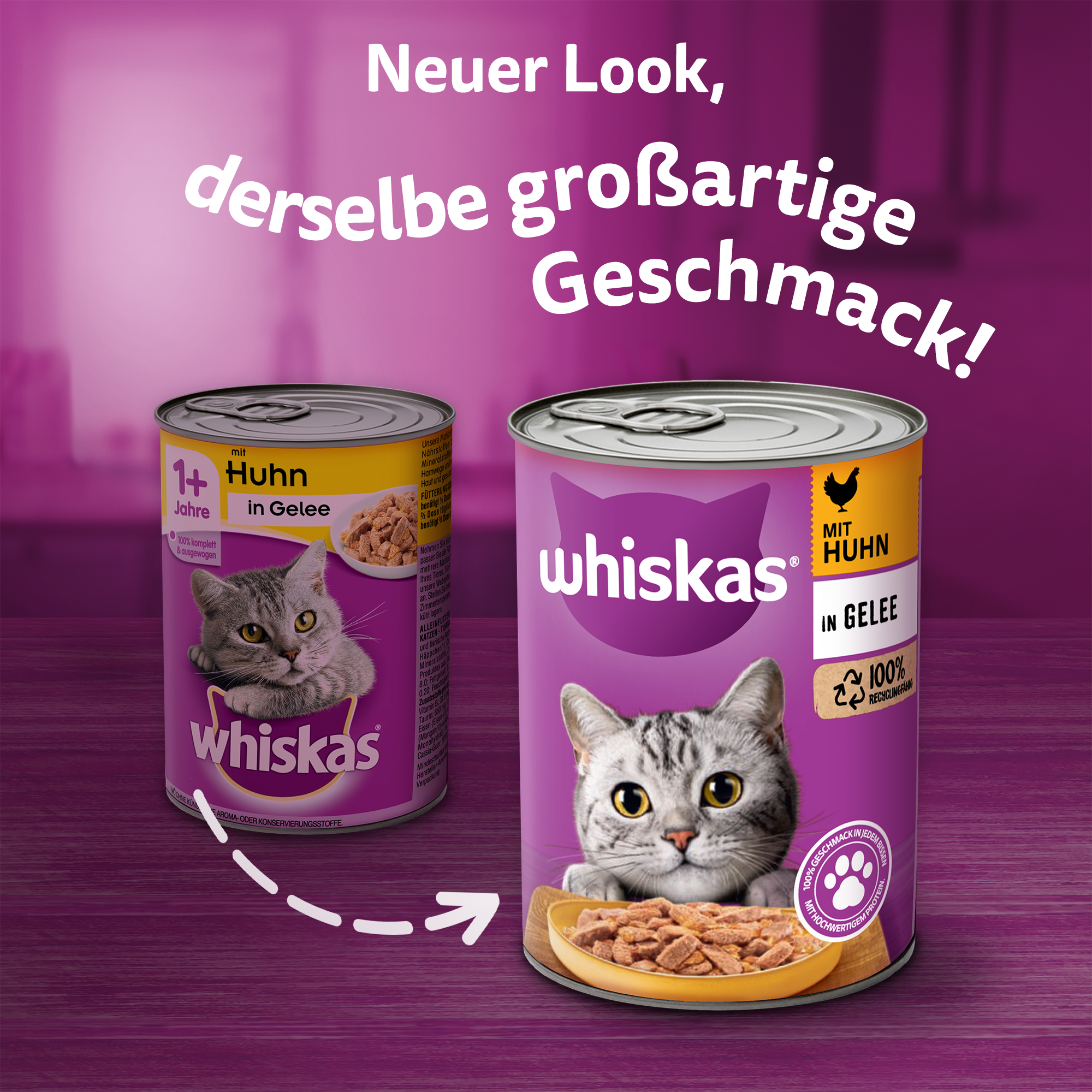 Whiskas Nassfutter Whiskas Adult 1+ Gelee 12x400g Huhn