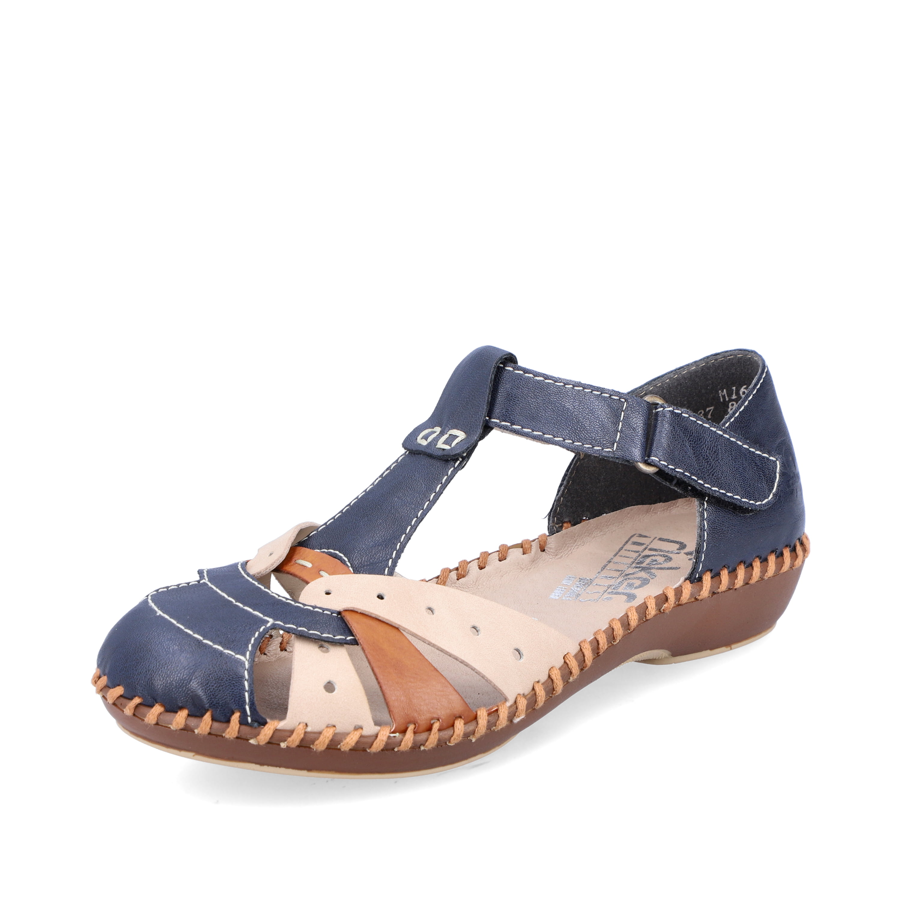 Rieker Damen Riemchensandalen marineblau-beige