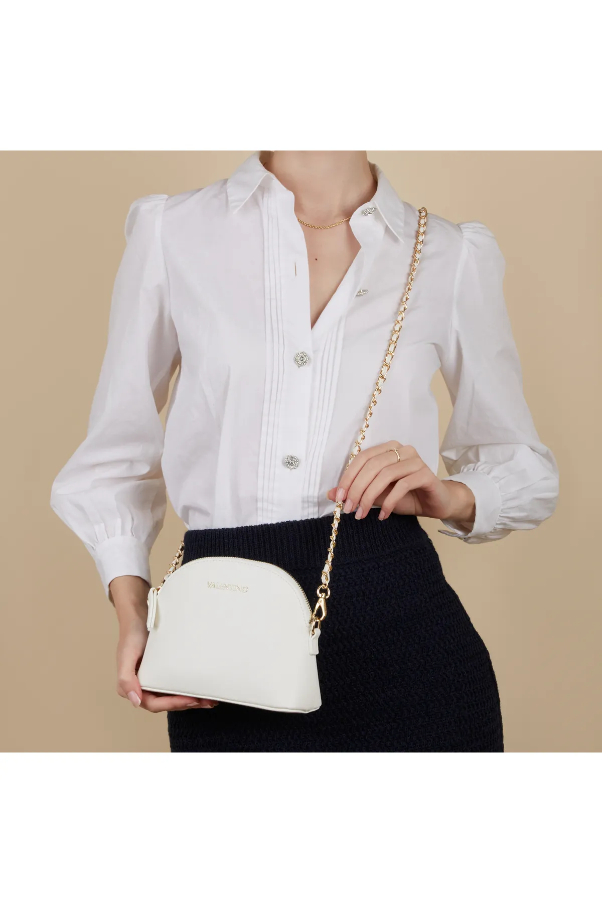 1'ASLAN  Valentino Bags Mayfair Damen Umhängetasche Weiß Vbs7ls01bianco