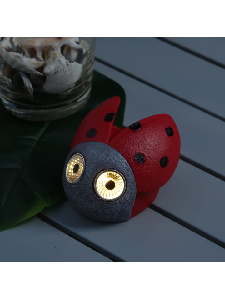 MARELIDA LED Solar Marienkäfer Gartenfigur D: 9cm in rot günstig kaufen onesize