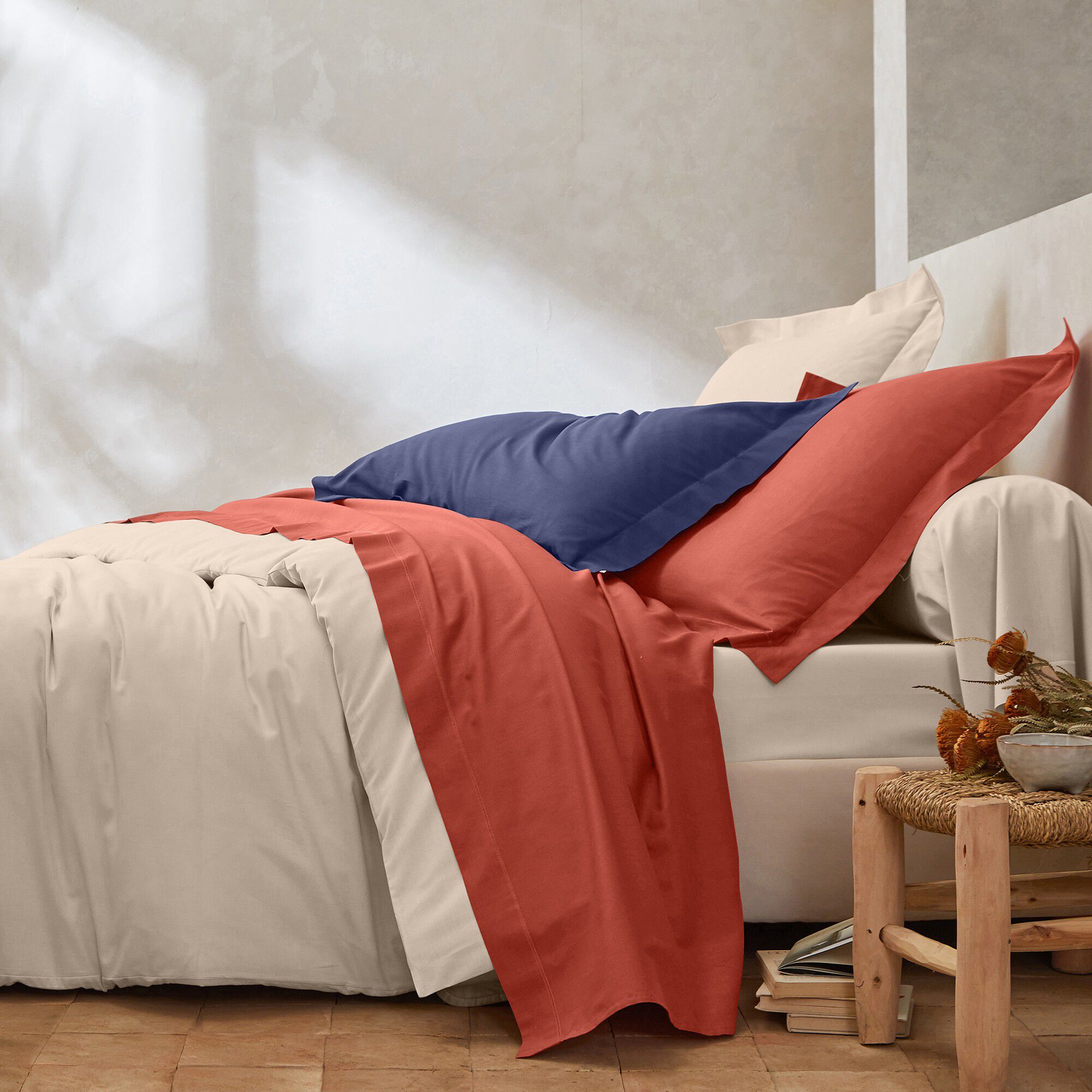 Linge de lit uni coton