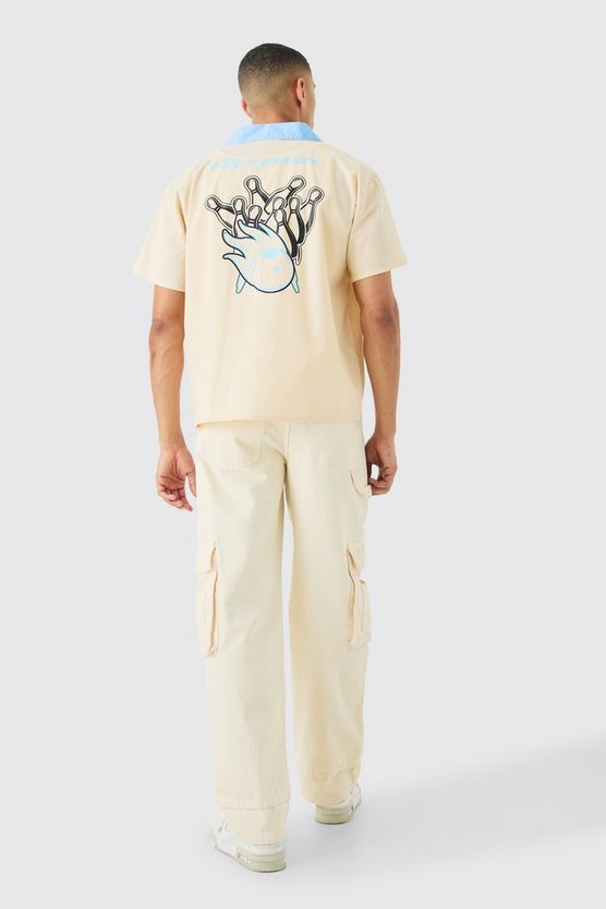 Short Sleeve Boxy Poplin Bowling Back Shirt