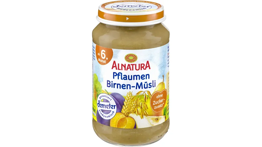 Alnatura Bio Pflaume-Birne-Müsli, Babygläschen (ab 6. Mon.) 190 g