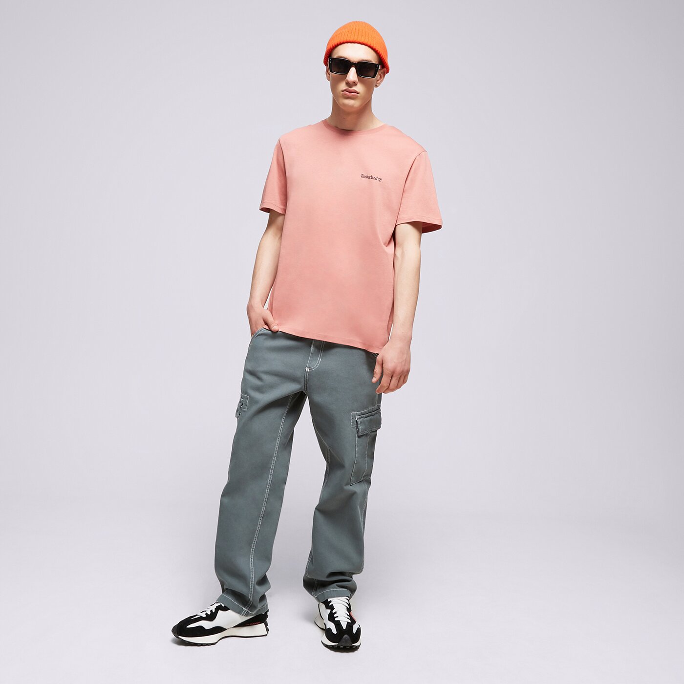 TIMBERLAND T-SHIRT SMALL LOGO PRINT Dunkelrot