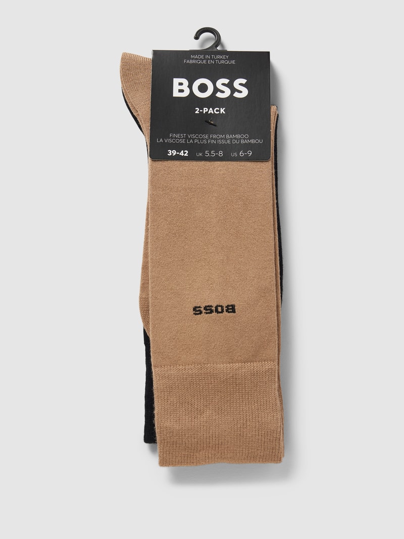 Socken mit Label-Detail im 2er-Pack in camel