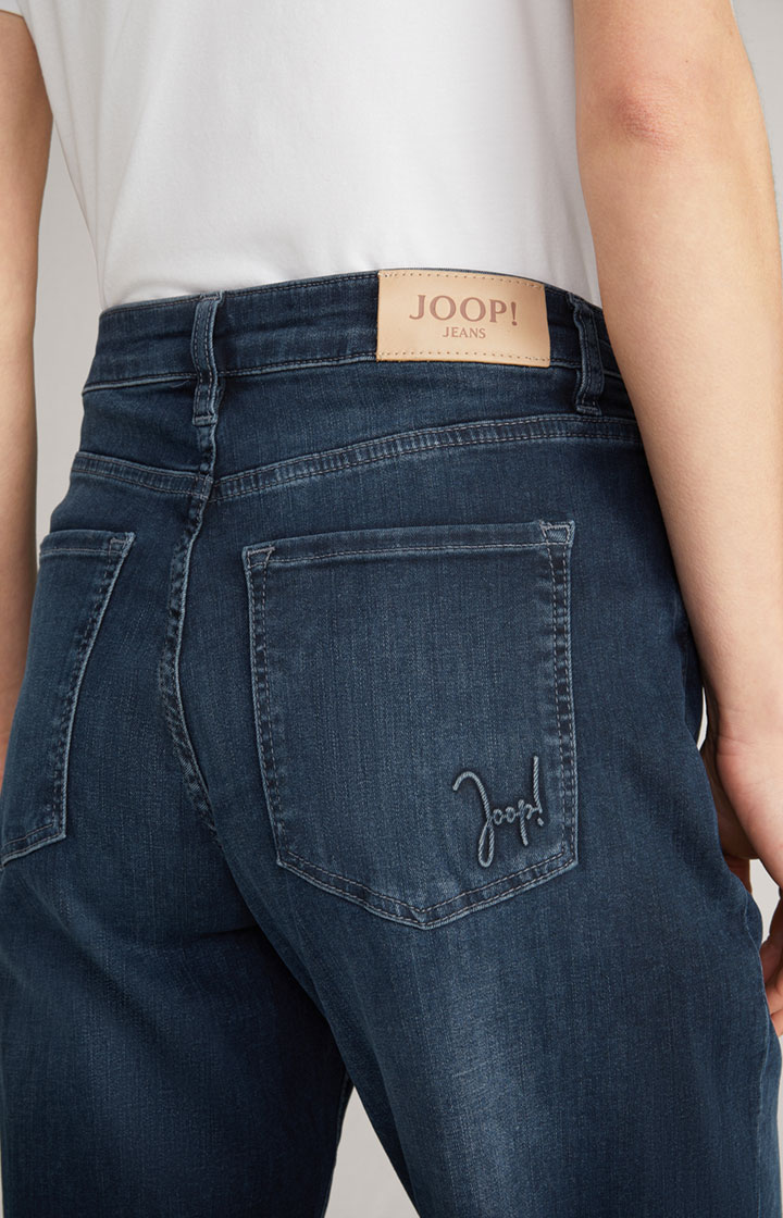 Wide Leg Jeans in Dark Denim Blue