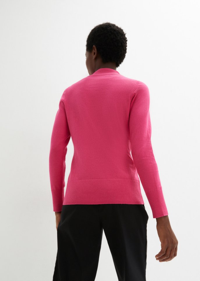 Basic Pullover mit Stehkragen mit recycelter Baumwolle