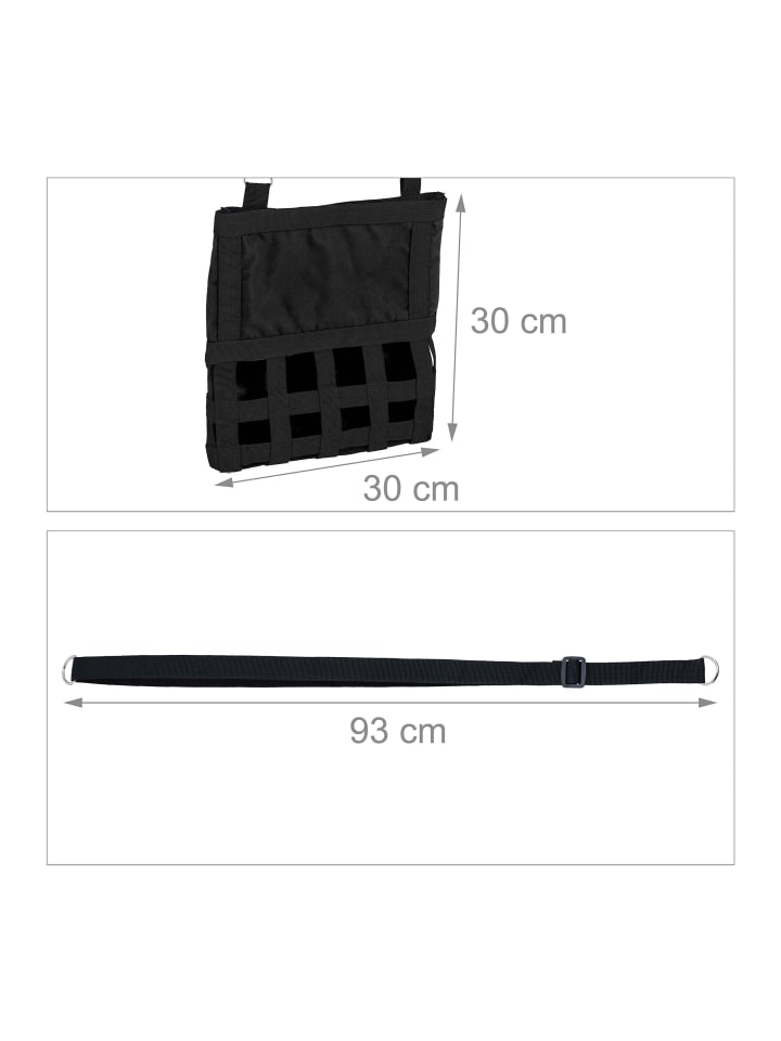 relaxdays Heutasche in Schwarz - (B)30 x (H)30 cm günstig kaufen onesize
