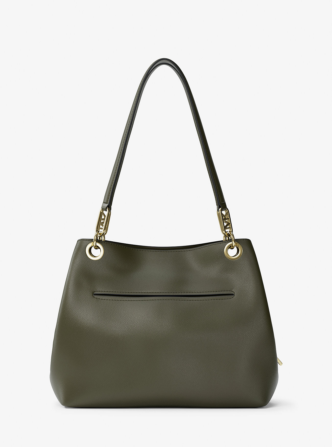 Kensington stor skinnveske i pebbled-mønster – IVY