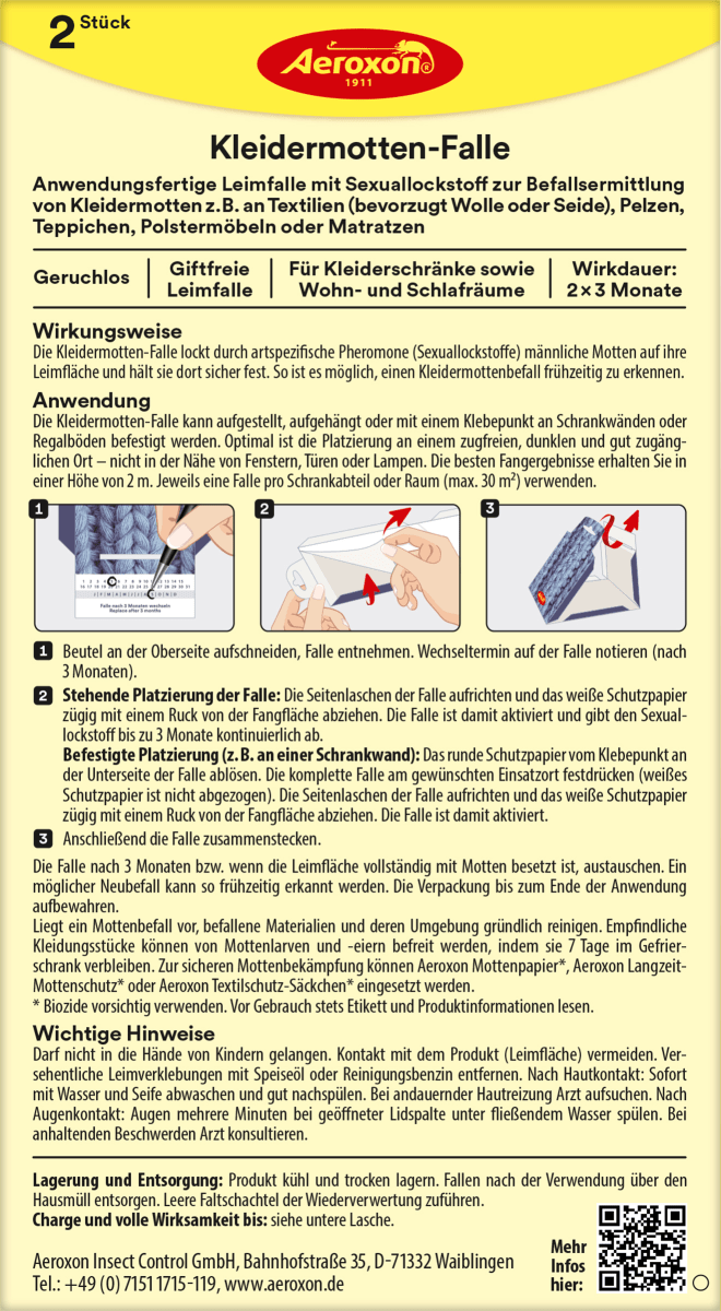 Kleidermottenfalle, 2 St