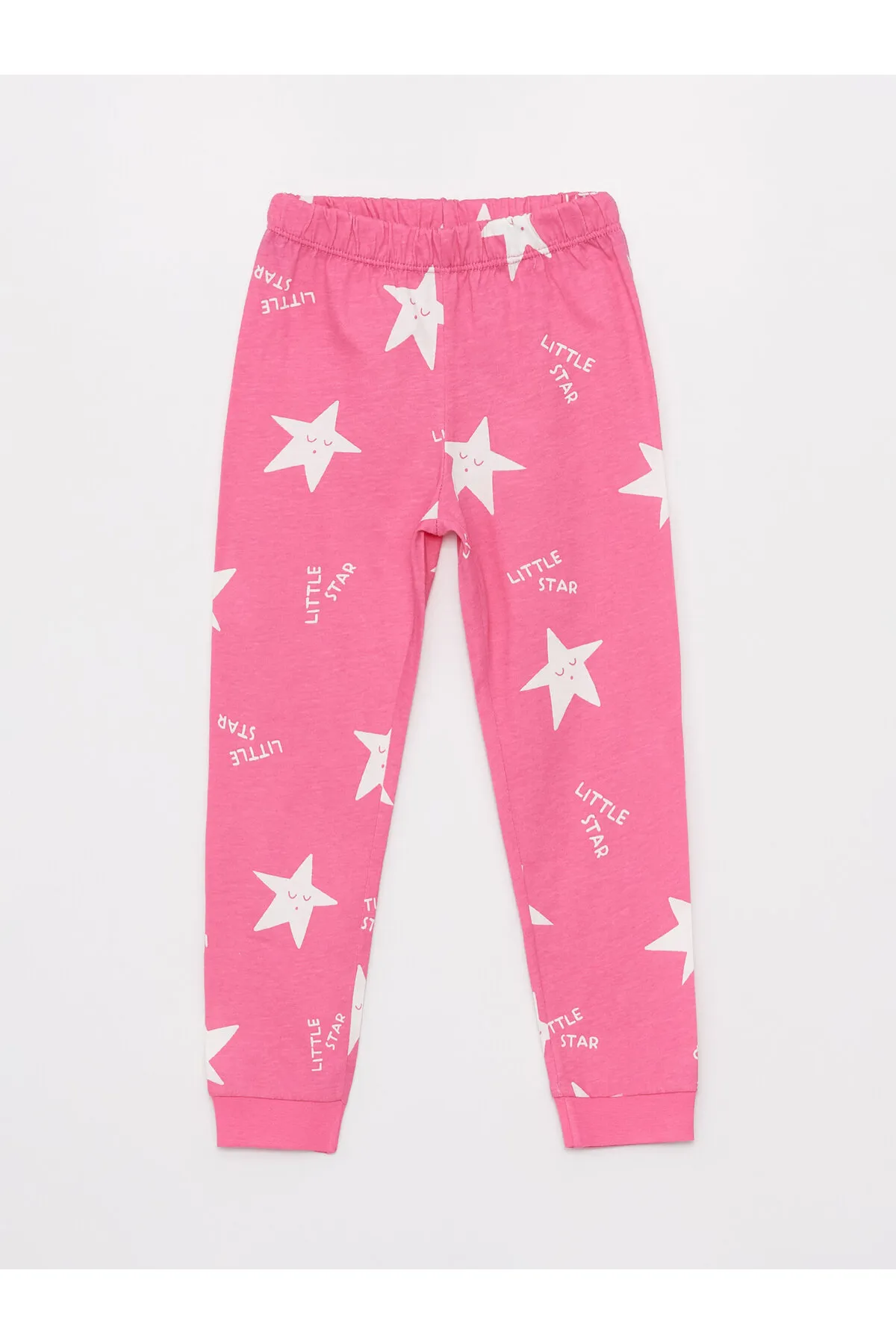 LC Waikiki  Bedrucktes Langarm-Pyjama-Set für Mädchen mit Rundhalsausschnitt