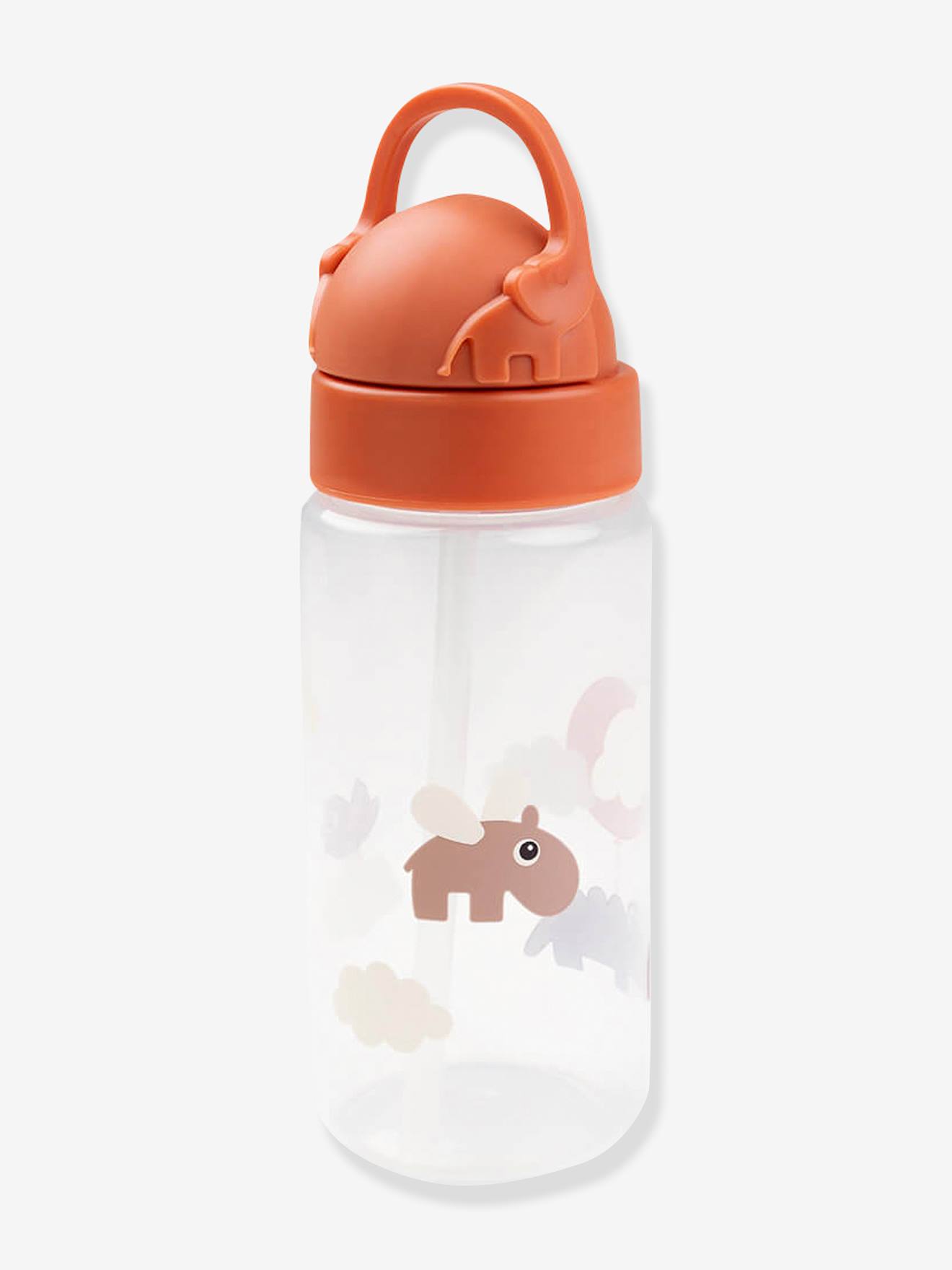 Done by deer Trinkflasche DONE BY DEER mit Trinkhalm, 350 ml - orange