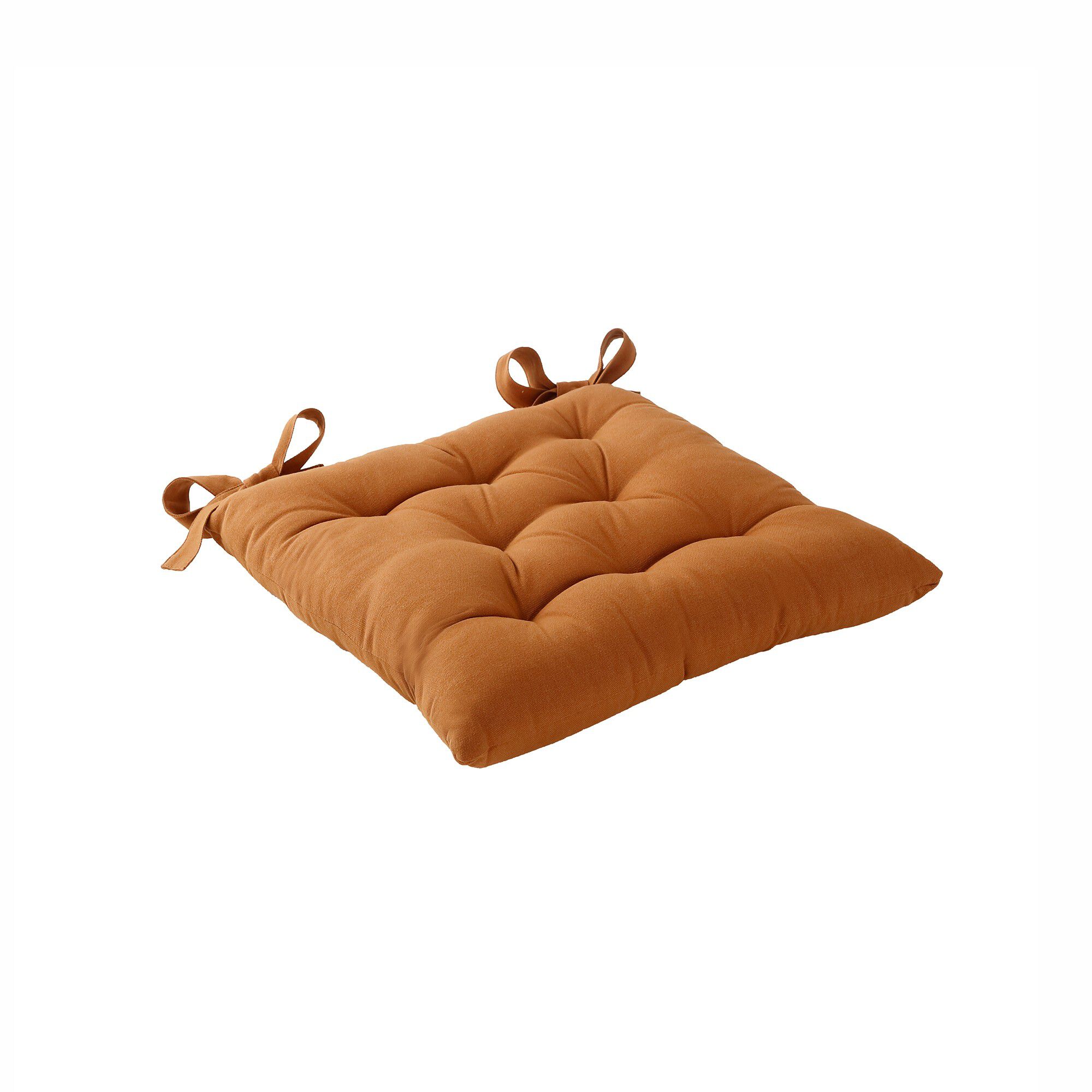 Galette de chaise carrée unie coton bachette