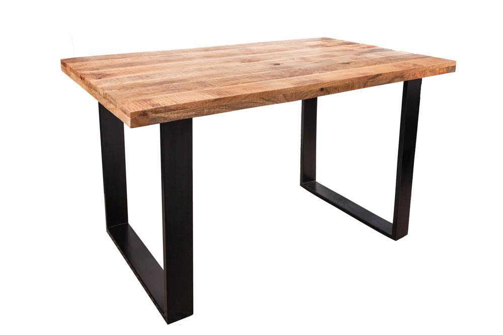 riess-ambiente Esstisch IRON CRAFT 120cm natur / schwarz (Einzelartikel, 1-St), Massivholz · Mangoholz · Eisen · Kufen-Gestell · Industrial Design