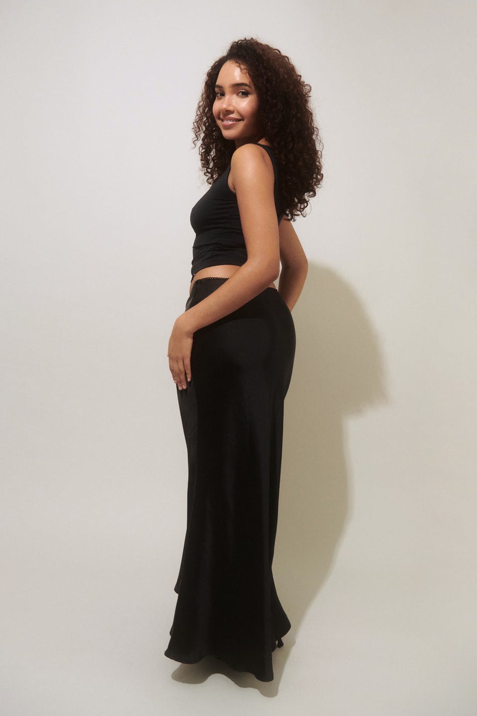 Satin mermaid maxi skirt