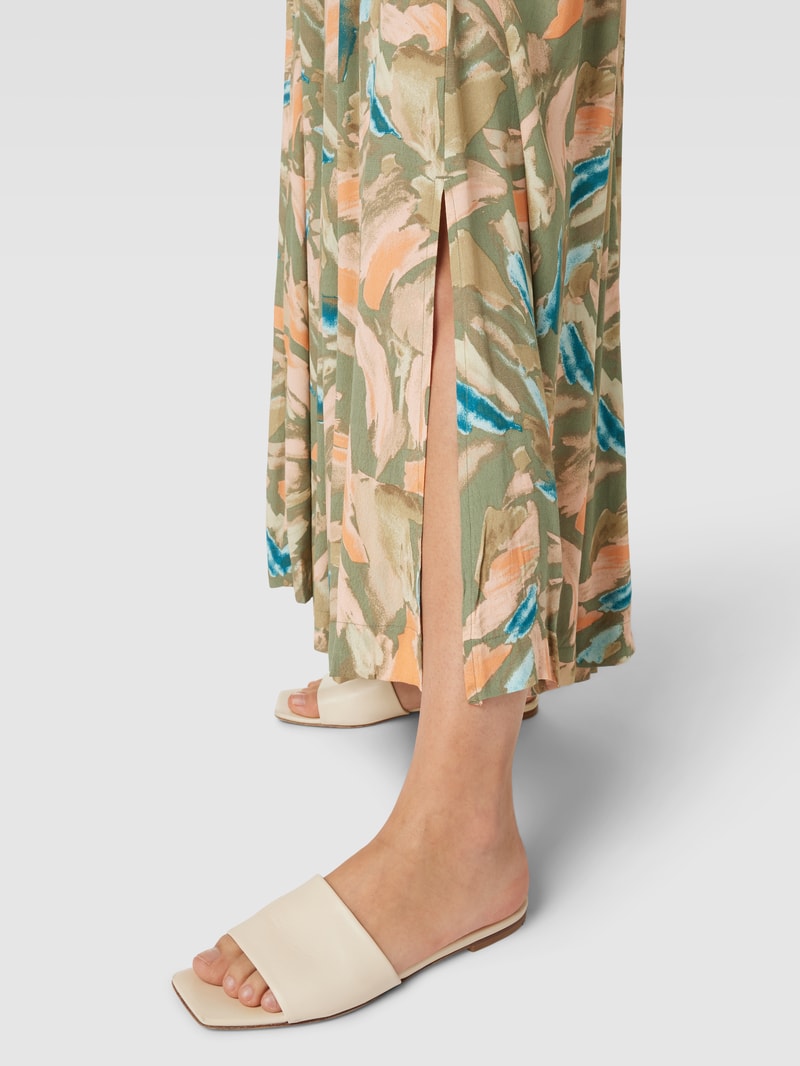 Midirock mit Allover-Print in khaki