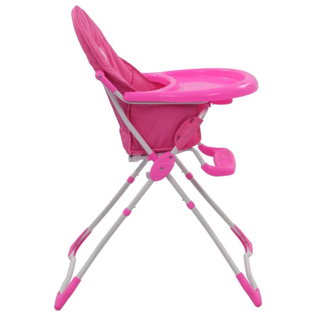 vidaXL Kombihochstuhl Babystuhl Hochstuhl Babysitz Kinderstuhl mit Tisch, Gurt klappbar Rosa